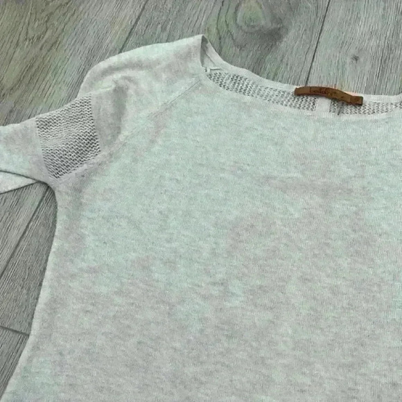 Belldini Cream Long Sleeve Top with Mesh Back Size S - Picture 7 of 11